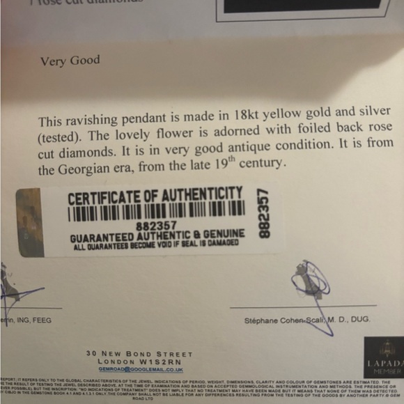 Antique Georgian rose cut diamonds flowers pendant 18kt yellow gold and silver - Picture 4 of 7